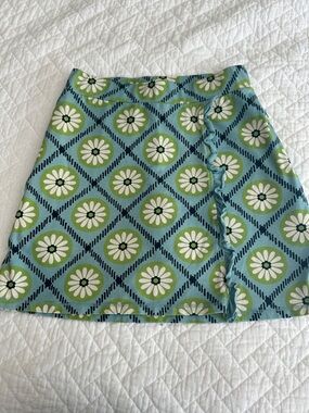 Spartina 449 Teal and Green Floral Mini Skirt